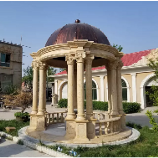 Tripple Pillar Gazebo with flowerish eave