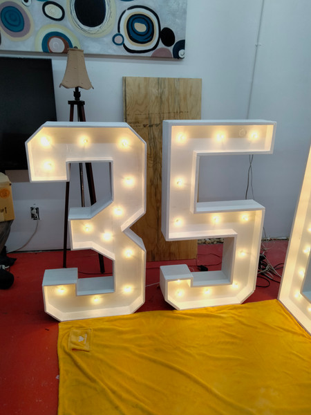 4 feet 35  Marquee letters with lights  sign  (wood)
