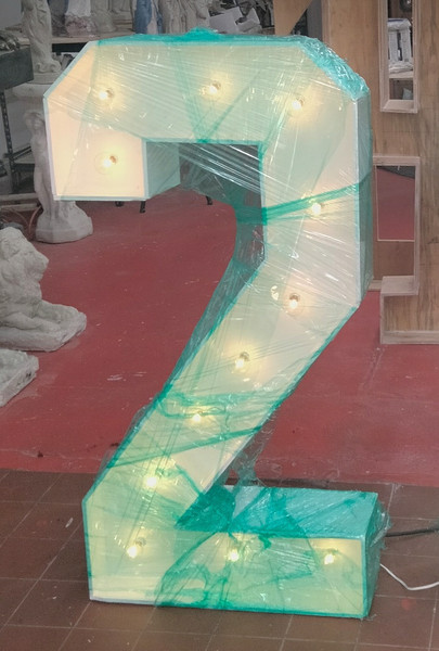 4 ft tall number 1 lighted wood marquee number
