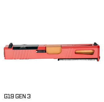 3KEYZ Tactical G19 Gen 1–3 Complete Slide Kit – Lionheart Copper PVD Ported Barrel + Red Crimson Slide