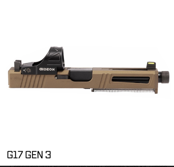 3KEYZ Tactical G17 9 mm Complete Slide – Lionheart Threaded Nitride Barrel + Burnt Bronze Slide + Optic Ready