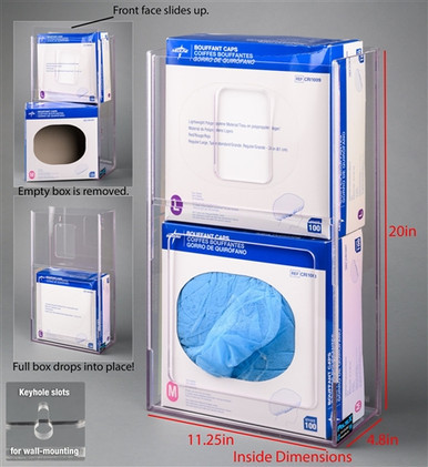 Poltex Visual Management Bouffant Cap Holder-2 box (Wall Mount)