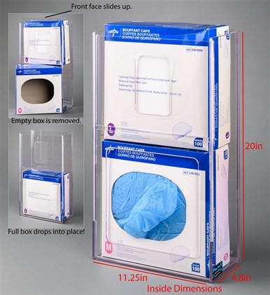 Poltex Visual Management Bouffant Cap Holder-2 box (Wall Mount)