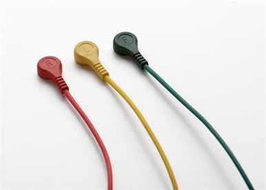 Criticare 3-Lead Snap ECG AHA Cable Assembly (Right Angle Connection)