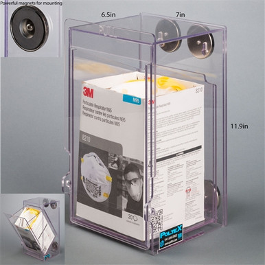 Poltex Dust Proof N95 Mask Dispenser with 4 Magnets (Face masks NOT included)