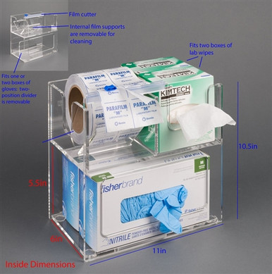 Poltex Glove Box, Parafilm and Kimwipe Trio Organizer (Bump)
