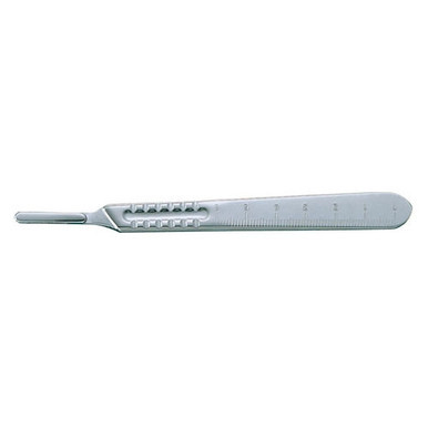 Miltex 4 Scalpel Handle, 5-3/8", Rustless, Nickel Plated, Fits Blade Sizes 20, 21, 22, 23 & 25