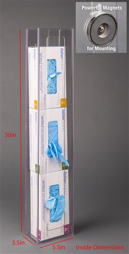 Poltex Narrow Glove Box Holder-3 Box (Magnets)