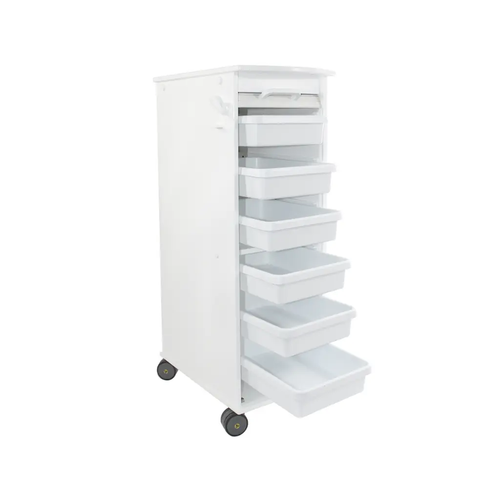 TrippNT Polyethylene MRI Lockable Cart - White, 12" x 35" x 19"