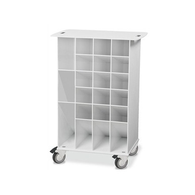 TrippNT ABS Pipette Angled Bin Cart - White