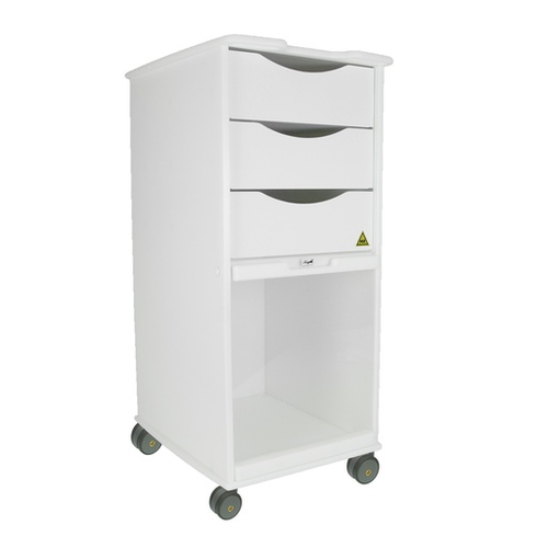 TrippNT MRI, White Polyethylene Core Space Saving Lab Cart, 15" x 33" x 19"