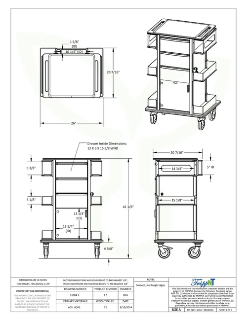 TrippNT Element 05 Tall All Purpose Cart