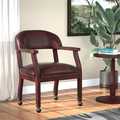 Boss Captainfts Guest, Accent or Dining Chair in Vinyl with Casters