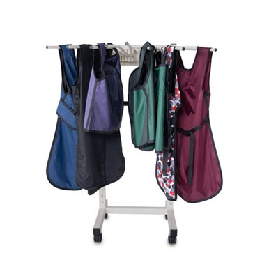 Techno-Aide Mobile Apron Rack - White