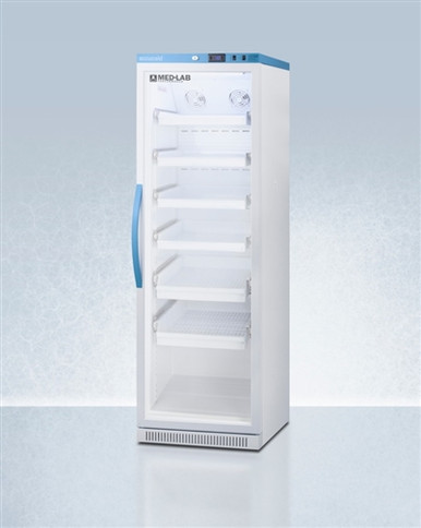 AccuCold 15 cu ft Upright Glass Door Laboratory Refrigerator w/ Removable Drawers
