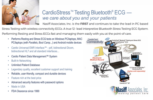 Nasiff PC-Based Exercise Stress Test System Includes Cart, Printer, Computer & Treadmill