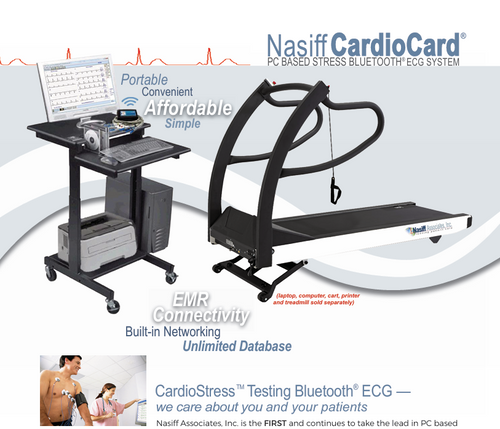Nasiff PC-Based Exercise Stress Test System Includes Cart, Printer, Computer & Treadmill
