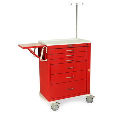 Harloff Tall Emergency Cart, M-Series Six Drawers with Breakaway Lock, Emergency Package