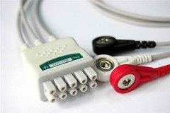 GE Marquette ECG Lead Set 416467-004 - 3 Leads AHA Multi-Link Style 35in Snap