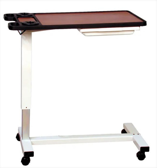 Novum Overbed Table with Cup Holders, Vanity, Gas Cylinders & Opal Base