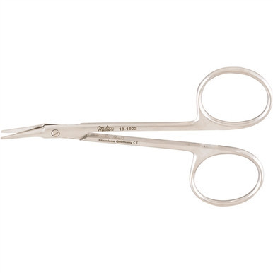 Miltex Aebli 4" Corneal Scissors - Angled On Flat - Right