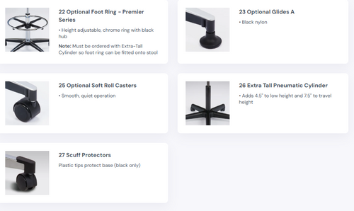 Clinton 5-Leg Pneumatic Stool