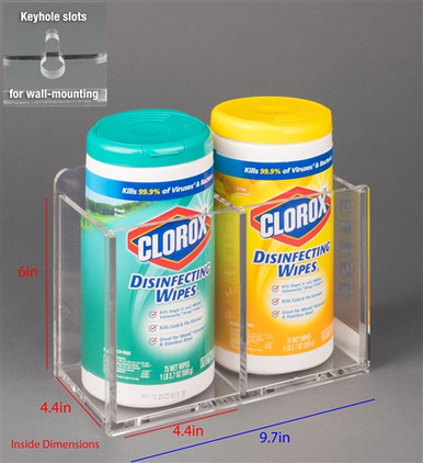 Poltex Wipe Tub Holder 4.5" x 4.5" x 7-2" Space (Wall Mount)
