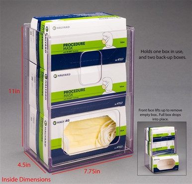 Poltex Visual Management Mask Box Holder-3 Box (Wall Mount)