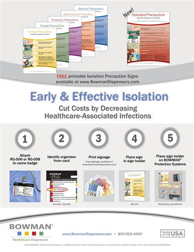 Bowman Transmission Based Precautions Quick Reference Card - Vertical, Pack of 25