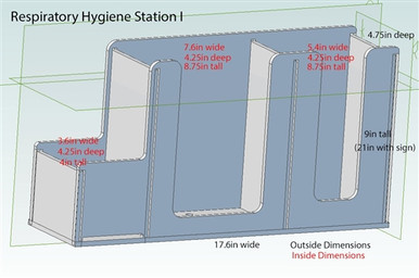 Poltex Respiratory Hygiene Station I (Counter Top Base, Sign, K1,3,6)