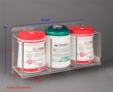 Poltex Sani/Clorox Wipe Holder-3 Pocket (Wall Mount)