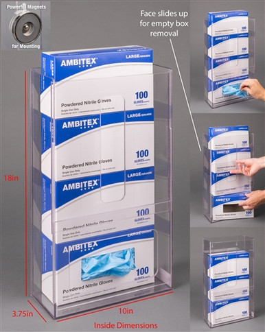 Poltex Visual Management Glove Box Holder 4 Box (Magnets)