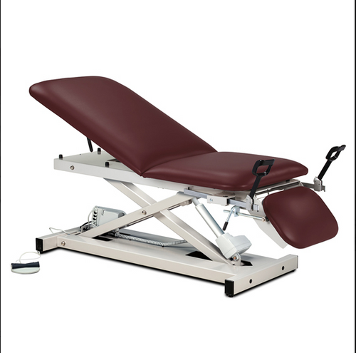 Clinton Open Base Power Table with Adjustable Backrest, Footrest & Stirrups