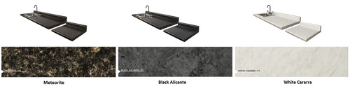42" Countertop Options - Postform with Standard Sink and Dual Lever Faucet (Additional Cost)