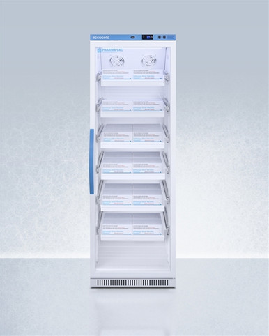 Accucold 15 cu ft Upright Vaccine Refrigerator w/ Glass Door & Removable Drawers (Temperature Range: 2degC to 8degC)