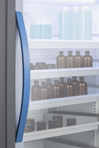 Accucold 8 cu ft Upright Laboratory Refrigerator w/ Glass Door & Removable Drawers (Temperature Range: 2degC to 8degC)