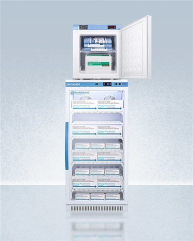 AccuCold ARG8PV-FS24LSTACKMED2 9.4 cu ft Refrigerator/Freezer Combination (Temperature Range: Refrigerator: 2degC to 8degC; Freezer: -15degC to -20degC)