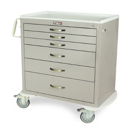 M-Series Wide Short Steel Anesthesia Cart