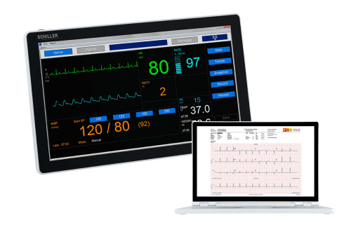 Schiller DS-20 Diagnostic Station - 3 Lead ECG with rolling stand
