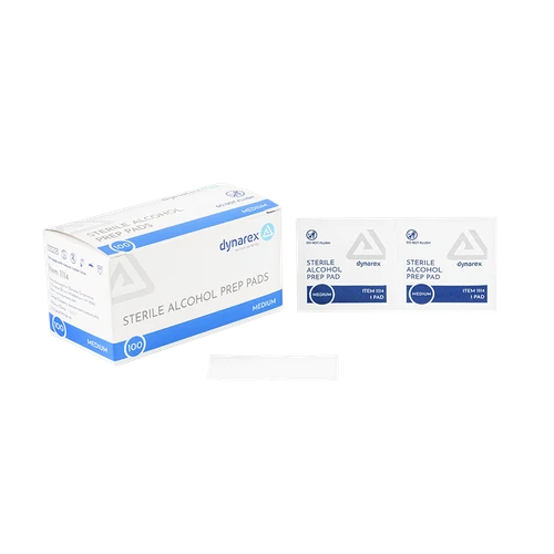 Dynarex 1114 Alcohol Prep Pad Sterile Medium (Pack of 2000) Quantity per box: 100