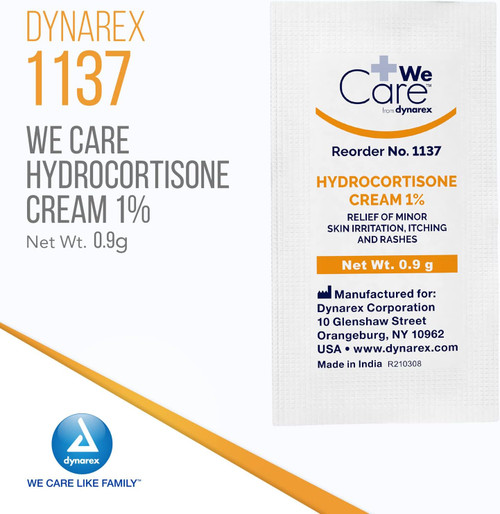 Dynarex 1137 Hydrocortisone Cream 0.9 g. foil packet