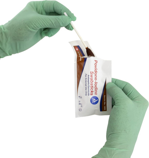 Dynarex 1202 Povidone Iodine 3 Swabsticks per Foil Pack (MDD)