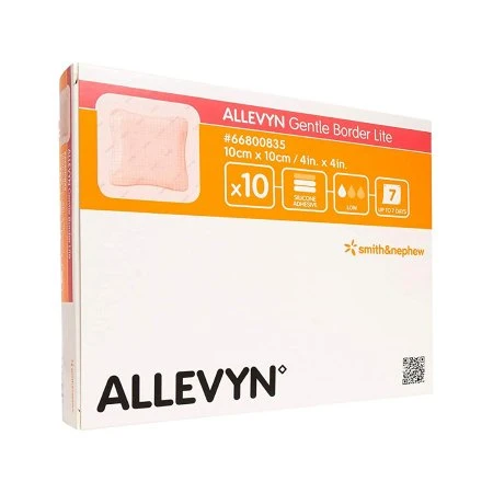 Smith & Nephew 66800835 Allevyn Gentle Border Lite Dressing 4 in. x 4 in. (6 Packs of 10)