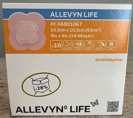 Smith & Nephew 66801067 Allevyn Life Dressing 4 in. X 4 in. (10 Boxes of 10)