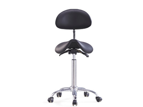 Flight Saddle Stool with Backrest *(Single Saddle) Black ONLY