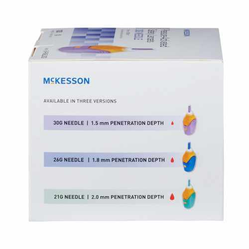 McKesson 16-PASL30G Safety Lancet Needle 1.7 mm Depth 30 Gauge Pressure Activated (Box of 100)
