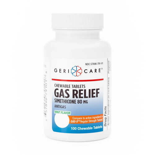 GeriCare Simethicone 80mg Tablets [Compared to Gas-X](Bottle of 100)