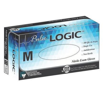 Pulse Logic Nitrile Exam Gloves SIZE M (QTY 300/box)