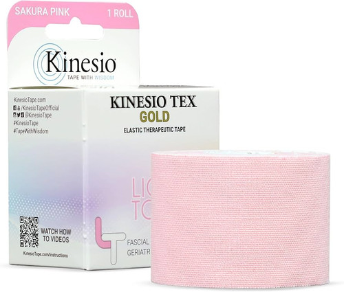 KINESIO TEX GOLD LIGHT TOUCH TAPE 5.0cm x 5m, Sakura Pink, 12 rl/ctn