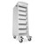 TrippNT Lockable Narrow Lab Cart, White Polyethylene and Gray Front